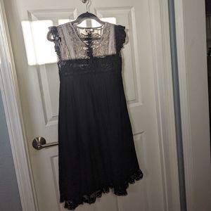 Les Petites Collection Black Lace and Silk Dress T1/XS
